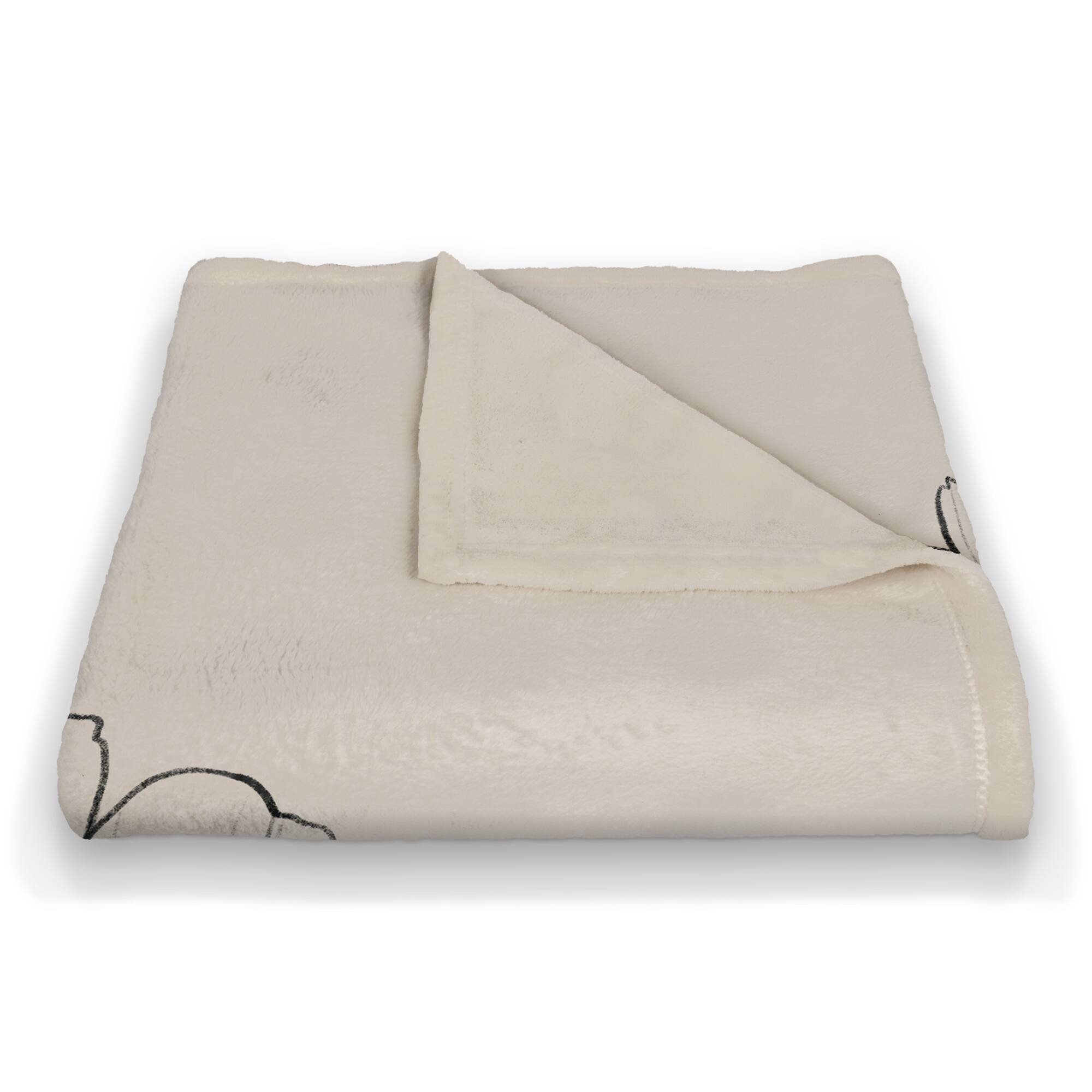 Simple Poppy II 50" x 60" Coral Fleece Blanket